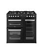 Belling BEL RCA COOKCENTRE 90DF BLK 90cm Dual Fuel Range Cooker, Black, A Rated, 444411793