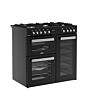 Belling BEL RCA COOKCENTRE 90DF BLK 90cm Dual Fuel Range Cooker, Black, A Rated, 444411793