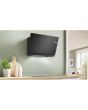 Bosch DWK81AN60B Series 6 80cm Angled Glass Wall Mounted Extractor, Black Glass