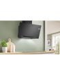 Bosch DWK91LT60B Series 8 90cm Angled Glass Wall Mounted Extractor, Black Glass