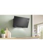 Bosch DWK91LT60B Series 8 90cm Angled Glass Wall Mounted Extractor, Black Glass