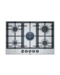Bosch PCQ7A5B90 Series 6 75cm Gas Hob, 5 burners, 4kw Wok burner, FlameSelect, Cast Iron supports