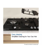 Bosch PPQ7A6I40 Series 6 75cm 5 Burner Gas Hob, Flame Select, Tempered Black Glass