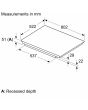 Bosch PXV831HC1E Series 6 80cm Flex Induction Hob, 1x Flex Zone Plus 3 Zones