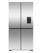 Fisher + Paykel RF605QNUVX1 Series 7 Quad Door American Fridge Freezer, Ice & Water, Stainless Steel, E Rated, Plumbed,