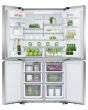 Fisher + Paykel RF605QNUVX1 Series 7 Quad Door American Fridge Freezer, Ice & Water, Stainless Steel, E Rated, Plumbed,