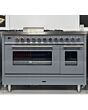 **EX DISPLAY ILVE P12FIWE3/ RAL7001 Roma 120cm Twin 90 / 30 4 Gas Burners, Fry Top + 2 Zone Induction Stainless S