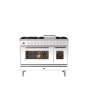 ILVE P12FWE3/ 120Cm Dual Fuel Roma Range Cooker, 6 Gas Burners & Fry Top