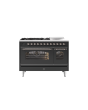 ILVE P12SNE3/ 120Cm Dual Fuel Milano Range Cooker, 5 Gas Burners + Coup De Feu