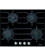 Miele KM3010 626mm Wide 4 Burner Gas Hob - Black Glass,