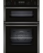 Neff U2ACH7AG7B N50 Built-In Electric Double Oven, Graphite Grey with Pyrolytic Cleaning, A Rated