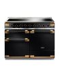Rangemaster ELS110EIGB/BE Elise Luxe 110cm Induction Rangecooker, Gloss Black With Black Antique Bra
