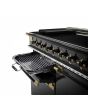 Rangemaster ELS110EIGB/BE Elise Luxe 110cm Induction Rangecooker, Gloss Black With Black Antique Bra