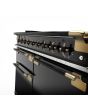 Rangemaster ELS110EIGB/BE Elise Luxe 110cm Induction Rangecooker, Gloss Black With Black Antique Bra