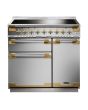 Rangemaster ELS90EISS/AB 135350 Elise 90Cm Induction Rangecooker, Stainless Steel With Brass Trim