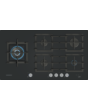 Siemens ER9A6SH40 iQ700 90cm 5 Burner Gas Hob, Black Tempered Glass, 