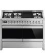 Smeg A4-81 120Cm Dual Fuel Opera Range Cooker, 6 Gas Burners + Electric Griddle