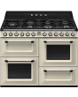 Smeg TR4110P1 110cm Dual Fuel Rangecooker with Triple Oven and Gas Hob - Cream