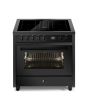 ** EX DISPLAY Steel Cucine EQ9F-4FIK NF Cs7520 90Cm Induction Range, Nero Fumo Black Finish With Downdraft