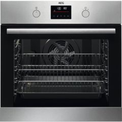 AEG BPS355061M Built-In Single Oven, Steambake Pyrolytic, Stainless Steel