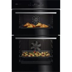 AEG GE7CP61FB Built-In Electric Double Oven, Black, A Rated
