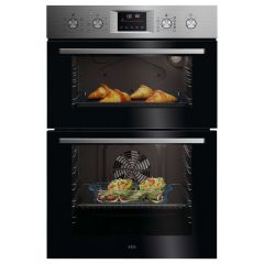 AEG OU5CP40M Built-In Electric Double Oven, Stainless Steel, A Rated