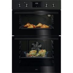 AEG OU5NP20B Built-In Electric Double Oven, Black, A Rated