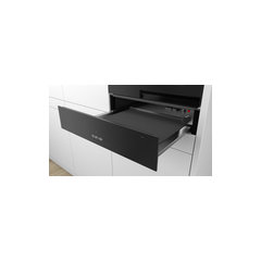 Bosch BIC510NB0 Series 6 Built-In 14cm Warming Drawer In Black, Push-Pull Opening