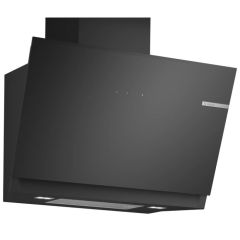 Bosch DWK81AN60B Series 6 80cm Angled Glass Wall Mounted Extractor, Black Glass