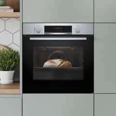 Bosch HQA574BS3B Series 4 Built-In Single Oven With Added Steam, Self Cleaning