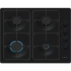 Bosch PBP6B6K60 Series 2 60cm 4 Burner Gas Hob, Black