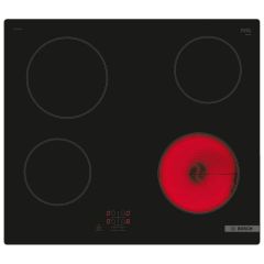 Bosch PKE61RAA8B Series 2 60cm Ceramic Hob, 4 Zones,Touch Control