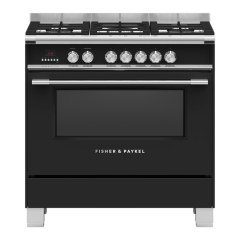 Fisher + Paykel OR90SCG4B1 Series 7 90cm Dual Fuel Range Cooker, Black, A Rated, 81697 