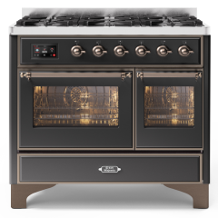 ILVE MD106DNE3/MG Majestic Milano 100cm 6 Gas Burners, Matt Graphite, Bronze Trim