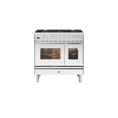 ILVE PD096WE3/ 90Cm Dual Fuel Roma Range Cooker, 6 Gas Burners