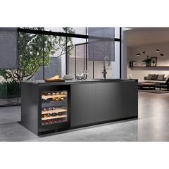 Liebherr UWTGB1682 Built-Under Dual Zone Wine Cabinet, Black Glass