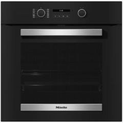 Miele H2465BPCLST Built-In Single Oven, Pyrolytic, Obsidian Black Stainless Steel Effect