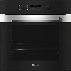 Miele H2861B CLST Built-In Single Oven, Pure Line, A+ Rated, Clean Steel