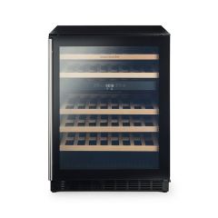 Rangemaster RDZ6046BL/ 60cm Undercounter Dual Zone Wine Cabinet, Black, G Rated, 126170