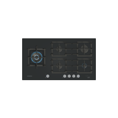 Siemens ER9A6SH40 iQ700 90cm 5 Burner Gas Hob, Black Tempered Glass, 