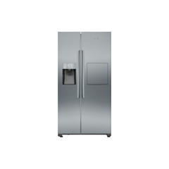 Siemens KA93GAIDP iQ500 American Style Fridge Freezer, Ice + Water, Stainless Steel, D Rated