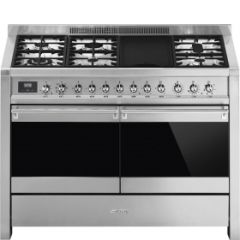 Smeg A4-81 120Cm Dual Fuel Opera Range Cooker, 6 Gas Burners + Electric Griddle