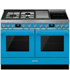 Smeg CPF120IGMP 120Cm Dual Fuel Portofino Range Cooker, 3 Gas Burners, Electric Griddle + 2 Zone Ind