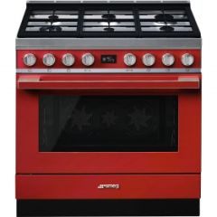 Smeg CPF9GP 90Cm Dual Fuel Single Cavity Portofino Range Cooker, Pyrolytic