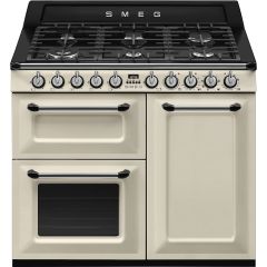 Smeg TR103P 100cm Victoria Dual Fuel Range Cooker Cream