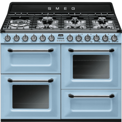 **EX DISPLAY Smeg TR4110AZ 110cm Victoria Dual Fuel Range Cooker Pastel Blue