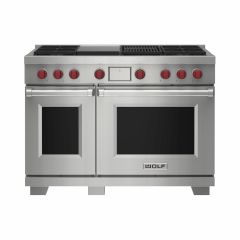 Wolf ICBDF48450CG/S/P 1216mm Dual Fuel Range Cooker, 4 Gas Burners, Chargrill + Griddle 