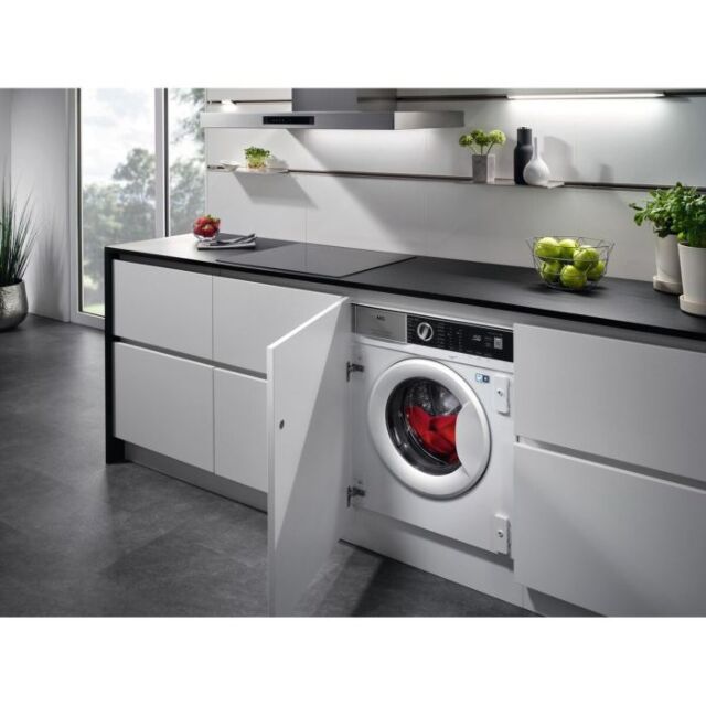 AEG LFX6G8434BI Integrated Washing Machine, 8kg, 1400 Spin, B Rated