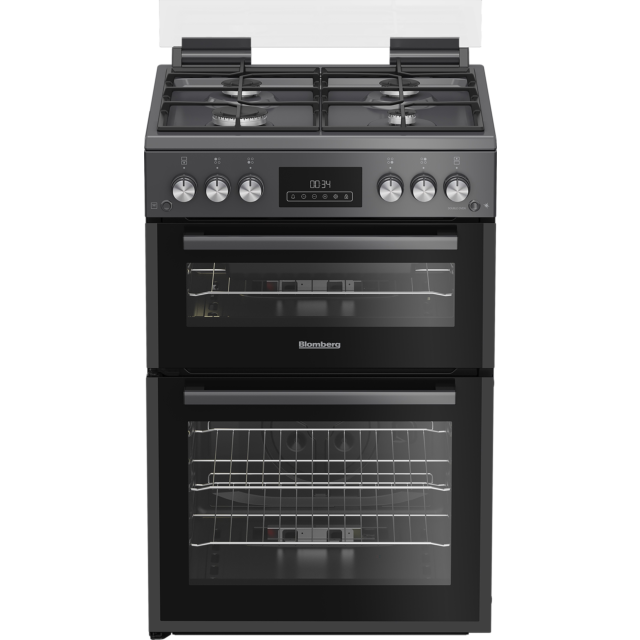 Blomberg GGRN655N 60cm Double Oven Gas Cooker with Gas Hob - Anthracite