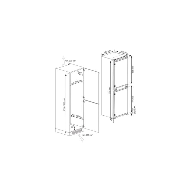 Blomberg KNE4564EVI Integrated 50:50 Frost Free Fridge Freezer